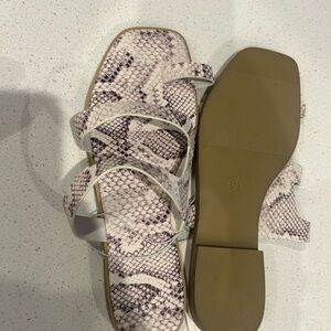 A New Day (from Target), Snake Print Strappy Sandals - Cream and Brown. NWT